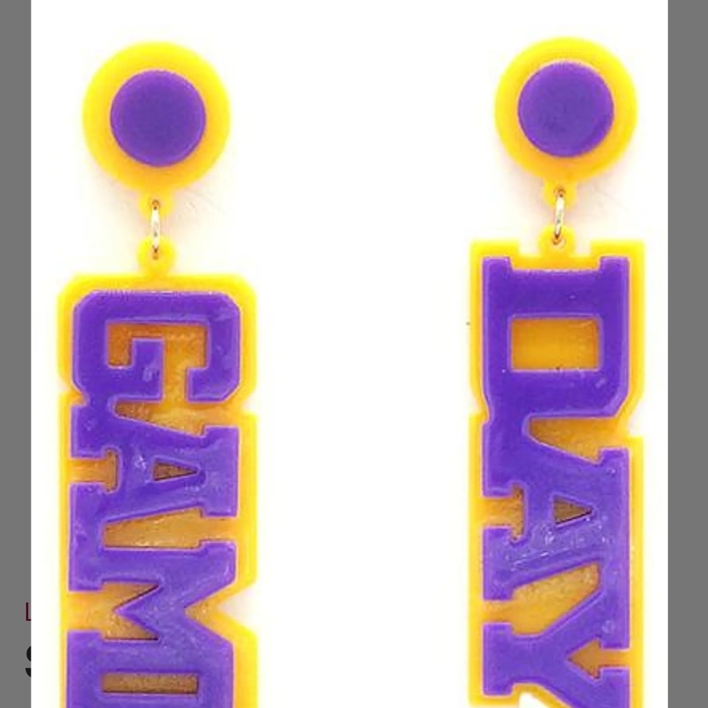 LSU Purple and Gold Game Day Earrings